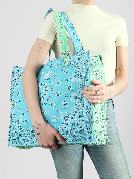 Sac Porté épaule Bandana Coton Le voyage en panier Bleu bandana PM965 vue secondaire 1