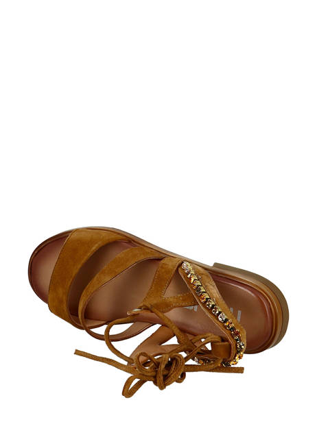 Suede Leather Sandals Strass Mjus Brown accessoires M05046 other view 4