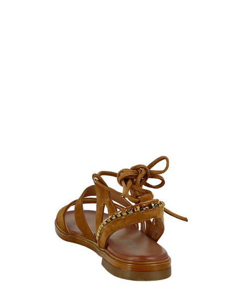 Suede Leather Sandals Strass Mjus Brown accessoires M05046 other view 3