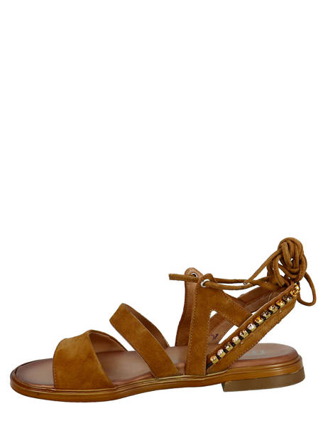 Suede Leather Sandals Strass Mjus Brown accessoires M05046 other view 2
