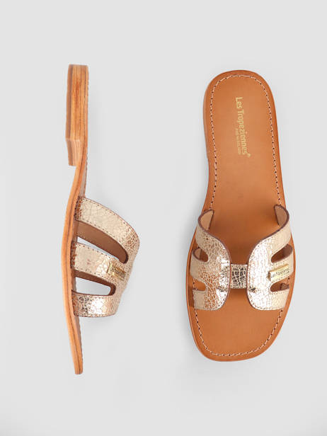 Leather Hadamia Slide Sandals Les tropeziennes Gold accessoires HADAMIA other view 1
