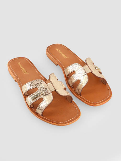 Leather Hadamia Slide Sandals Les tropeziennes Gold accessoires HADAMIA other view 3