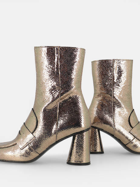 Heeled  Boots In Leather Semerdjian Gold accessoires F808K4 other view 1