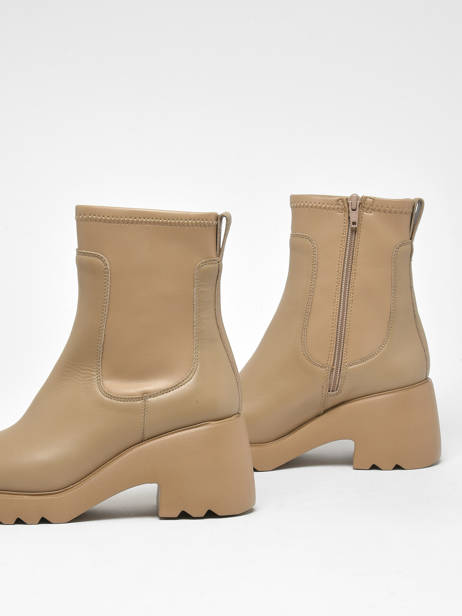 Link Boots In Leather Unisa Beige accessoires LINK other view 1
