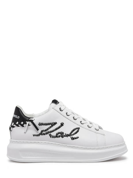 Sneakers Kapri Whipstitch En Cuir Karl lagerfeld Blanc accessoires KL62572 vue secondaire 1