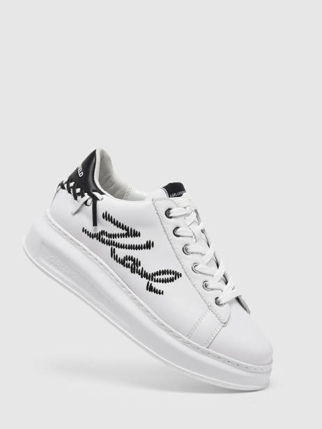 Sneakers Kapri Whipstitch En Cuir Karl lagerfeld Blanc accessoires KL62572 vue secondaire 2
