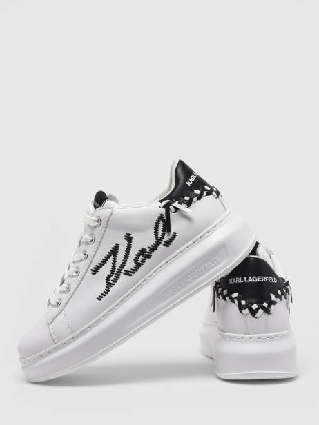 Sneakers Kapri Whipstitch En Cuir Karl lagerfeld Blanc accessoires KL62572 vue secondaire 5