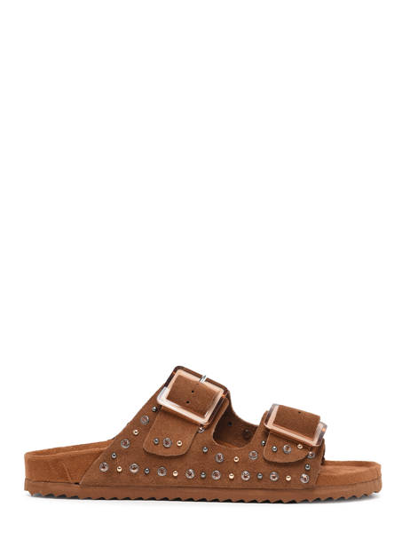 Slippers In Leather Colors of california Brown accessoires HCBIO304
