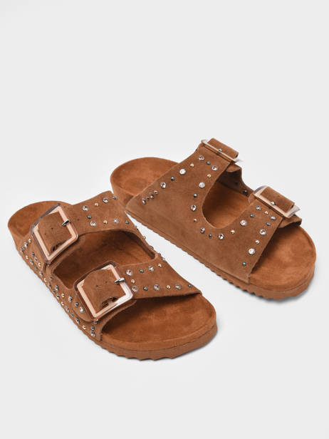 Slippers In Leather Colors of california Brown accessoires HCBIO304 other view 3