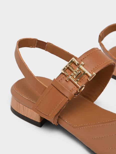 Sandals In Leather Tommy hilfiger Brown accessoires 7094GU9 other view 1
