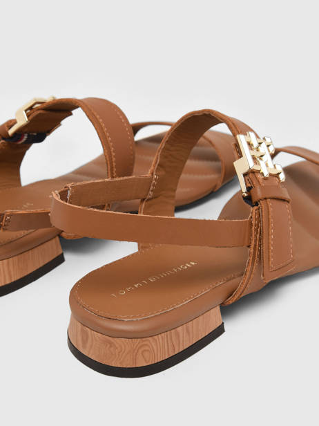 Sandals In Leather Tommy hilfiger Brown accessoires 7094GU9 other view 3