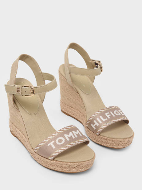 Platform  Sandals In Leather Tommy hilfiger Beige accessoires 7088RBT other view 2