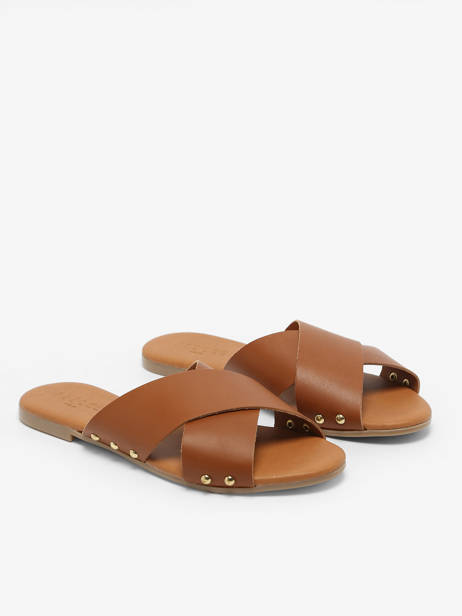 Mules En Cuir Pieces Marron accessoires 17136358 vue secondaire 2