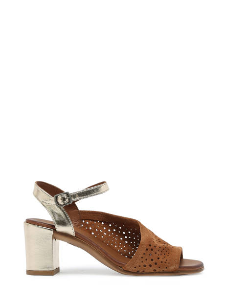Heeled Sandals California In Leather Lune et l'autre Brown accessoires 23WY3800