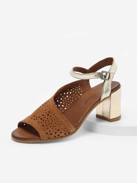 Heeled Sandals California In Leather Lune et l'autre Brown accessoires 23WY3800 other view 1