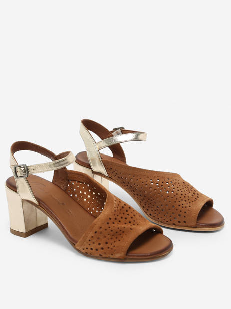 Heeled Sandals California In Leather Lune et l'autre Brown accessoires 23WY3800 other view 2