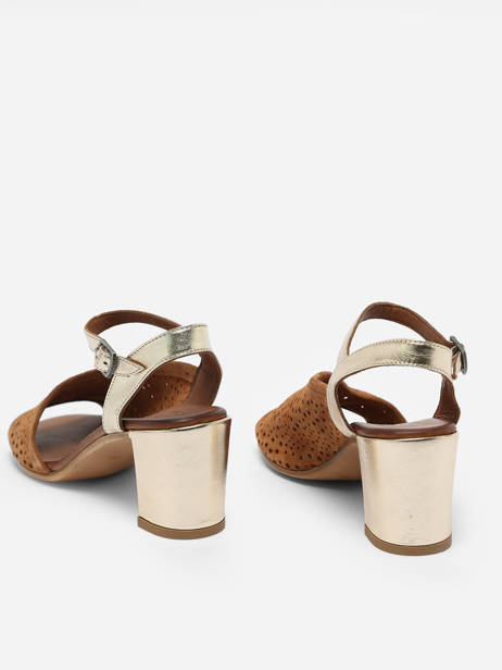 Heeled Sandals California In Leather Lune et l'autre Brown accessoires 23WY3800 other view 3